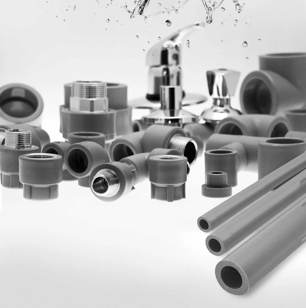 Plastofer PP-R fittings, valves, mixer tap and pipes
