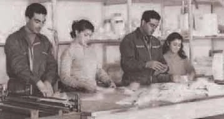 Plastofer team at the workbench, early years